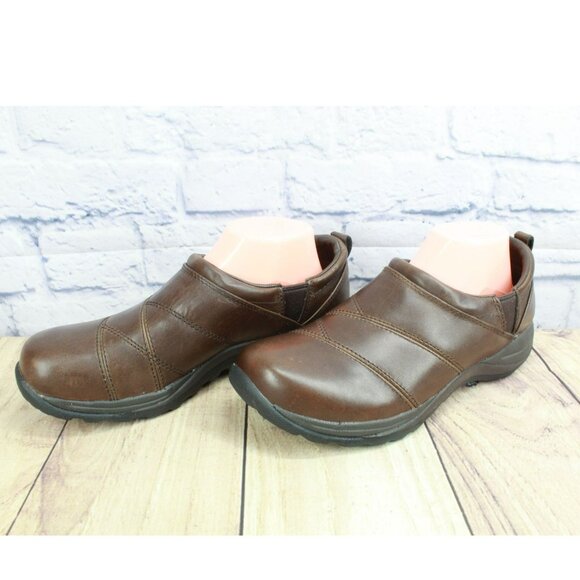 LL Bean Brown Leather Slip On Comfort Moccasin Loafer Shoes Size 10 M - Picture 2 of 9